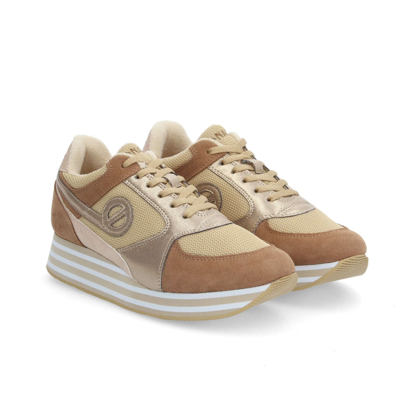 PARKO JOGGER W - KNIT/SUEDE/GLOW - BEIGE/NOISETTE/OR